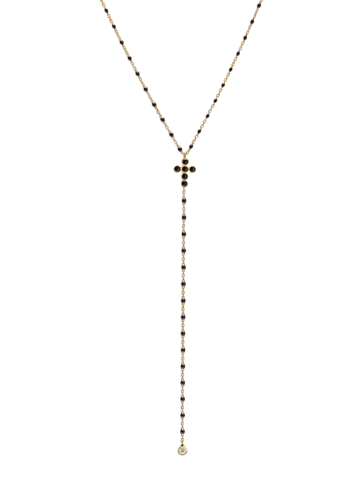 Eye Sparkle Diamond Necklace, Black, Yellow Gold, 16.5 – Gigi Clozeau -  Jewelry