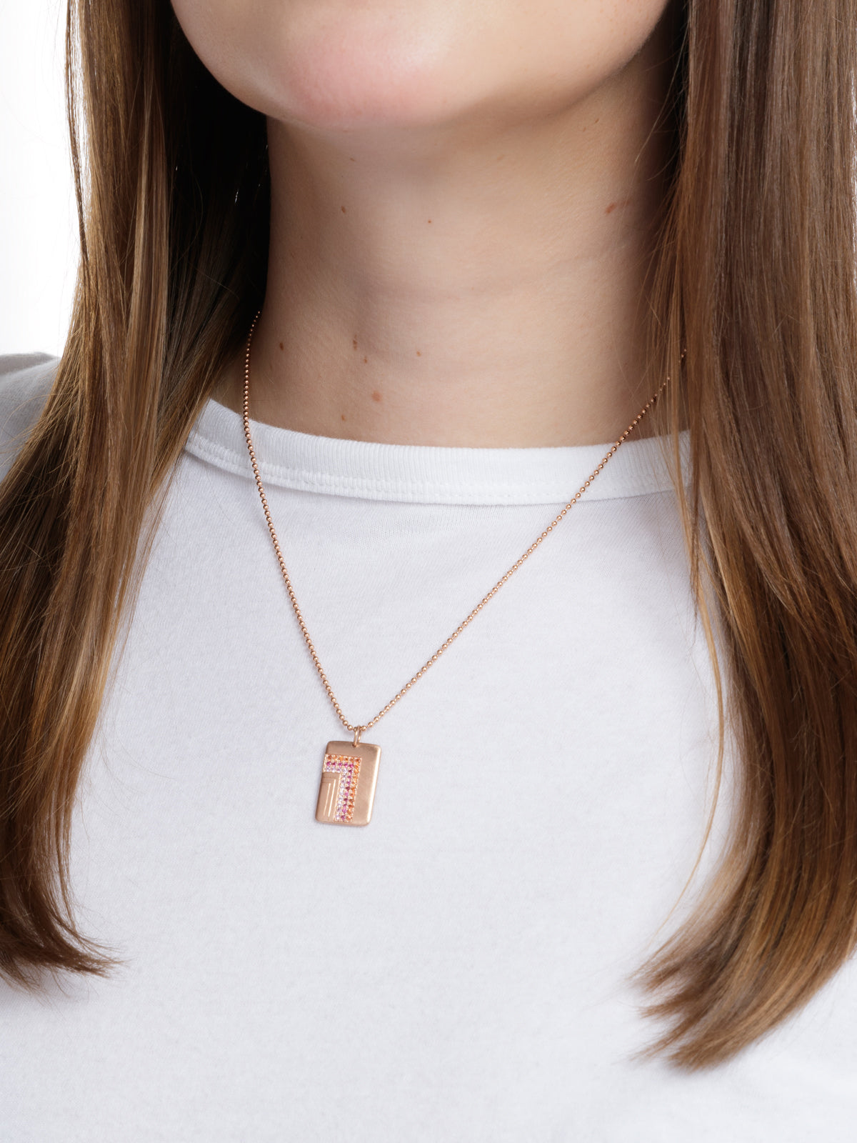 Rose gold tag on sale necklace