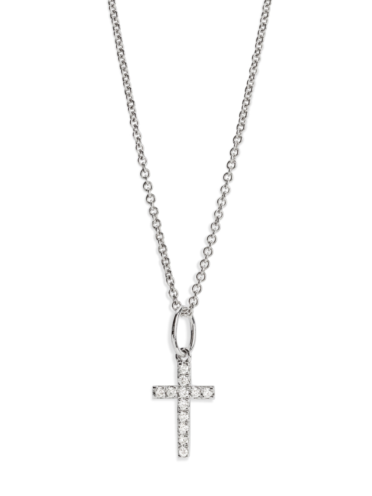 Small Diamond Cross White Gold Necklace | Ylang 23