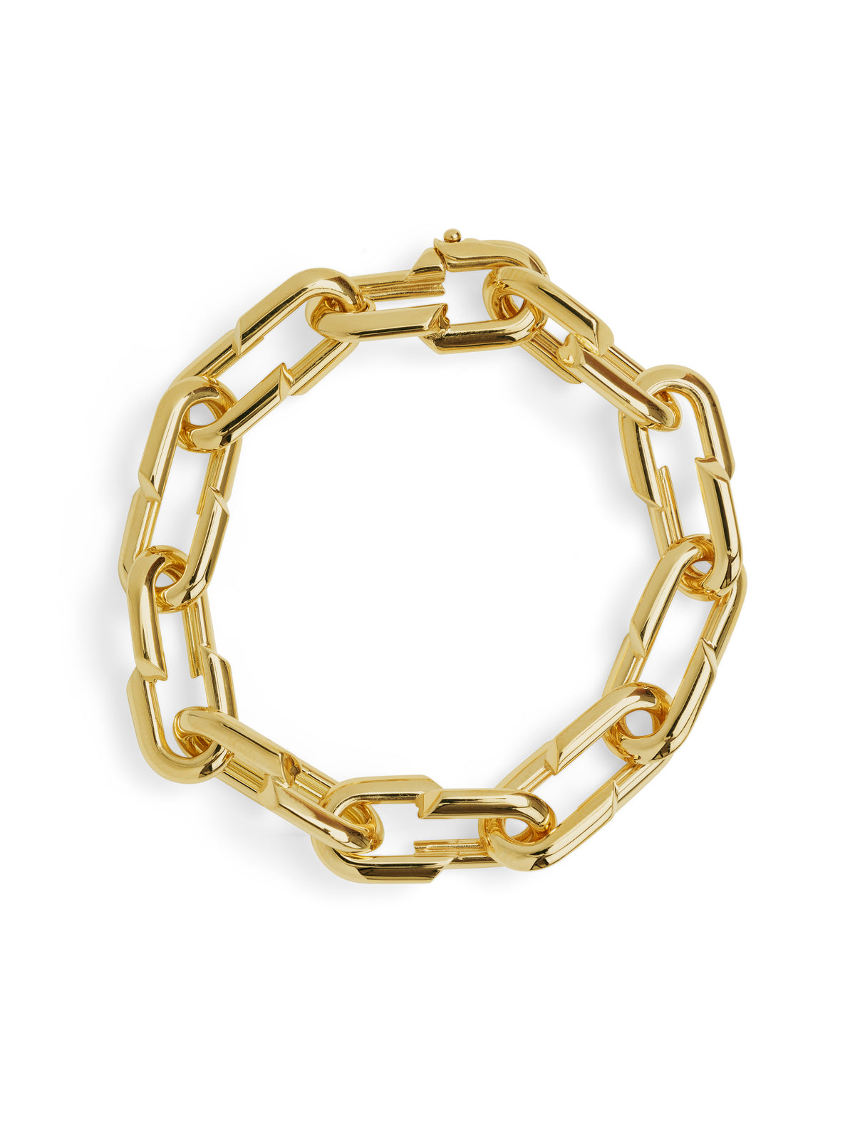 5.2mm Large Rectangular Link Yellow Gold Chain Bracelet | Julez Bryant