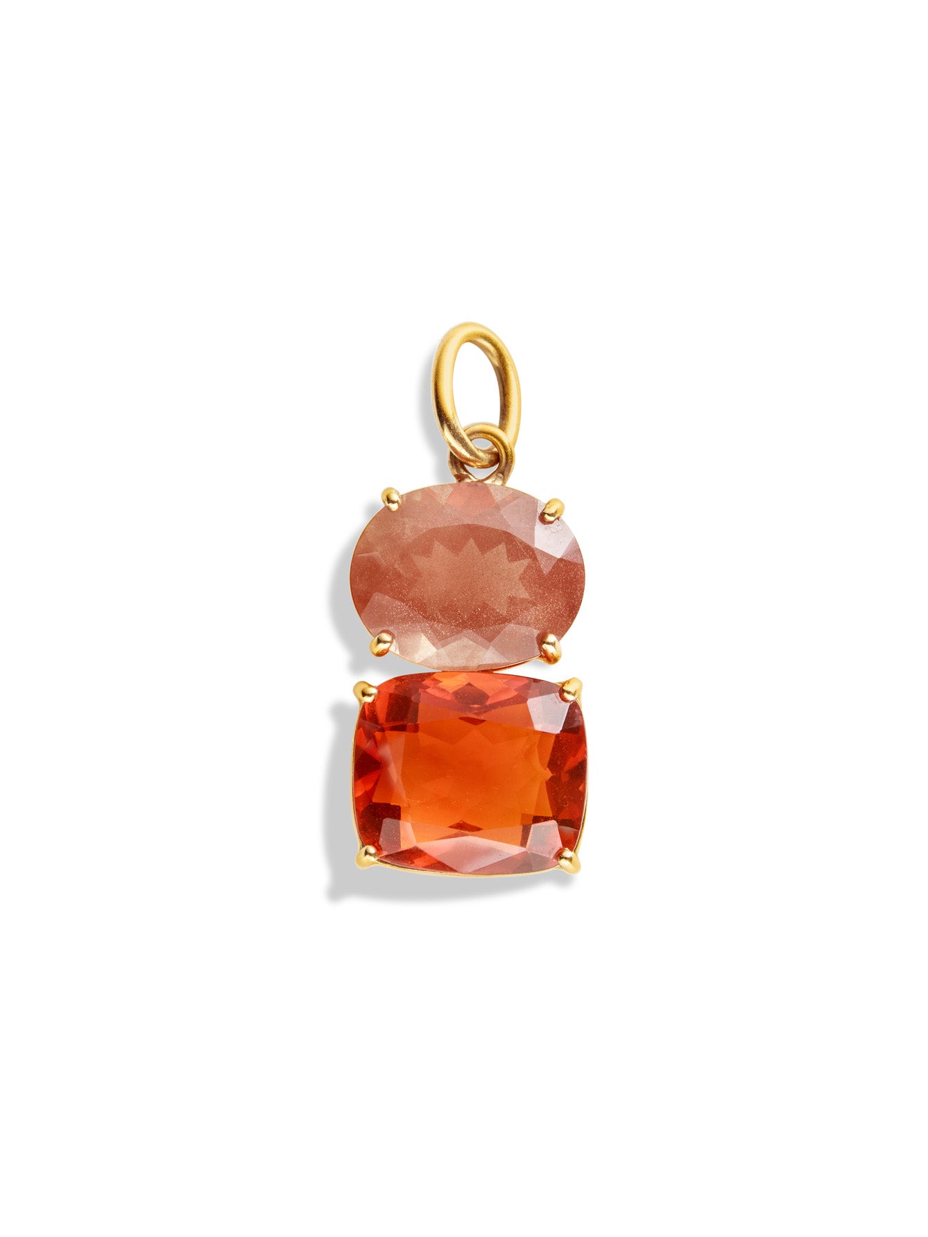 One-Of-A-Kind Sunstone Oval and Fire Opal Rose Gold Charm | Ylang 23