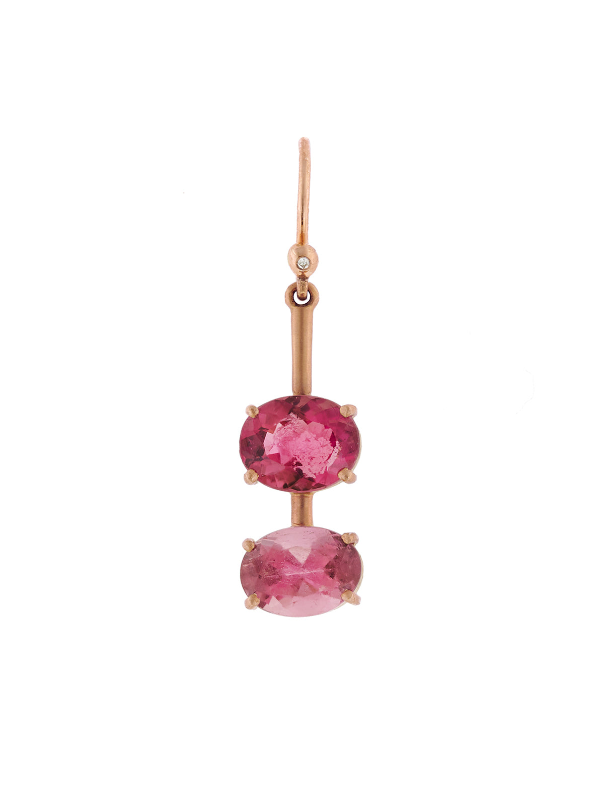 Pink Tourmaline Stud Diamond Necklace