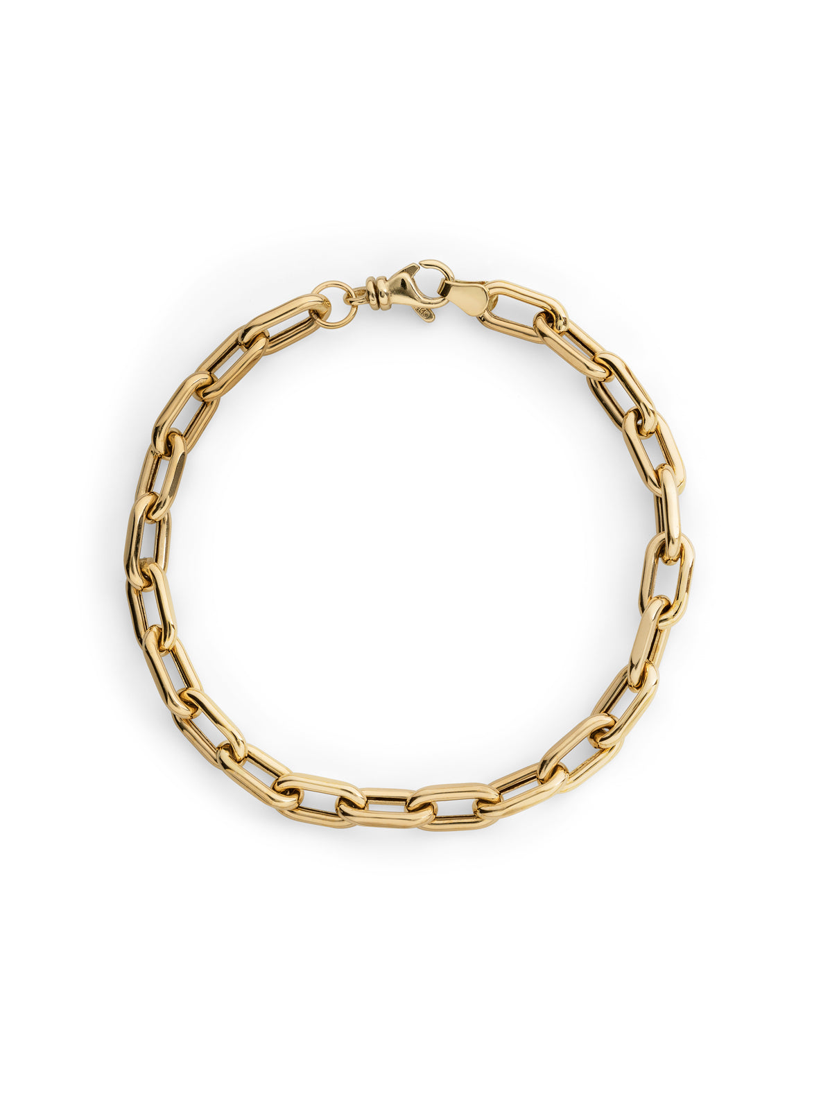 14K Gold Large Open Link Chain Bracelet