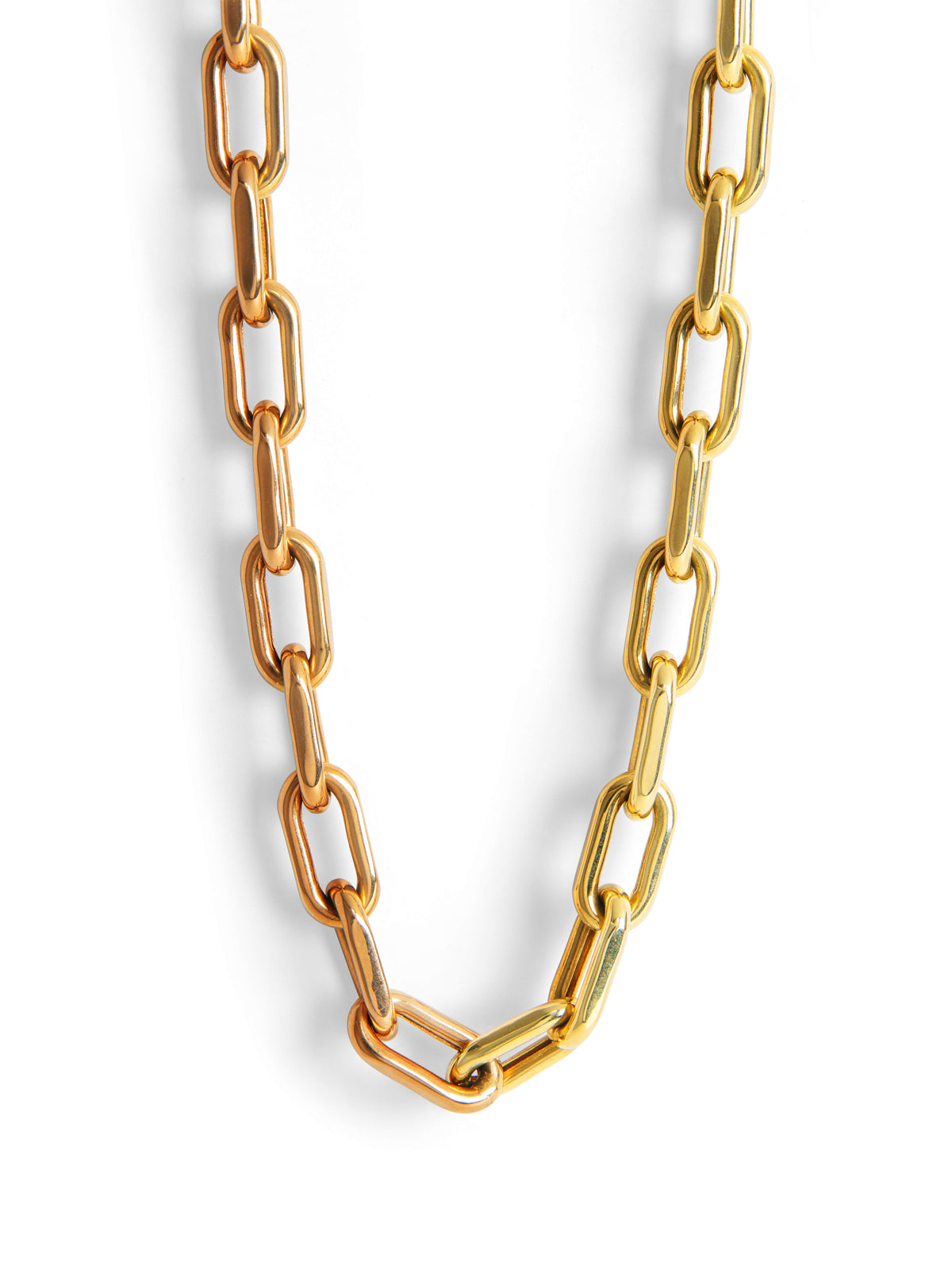 5.2mm Large Rectangular Link Yellow Gold Chain Bracelet | Julez Bryant