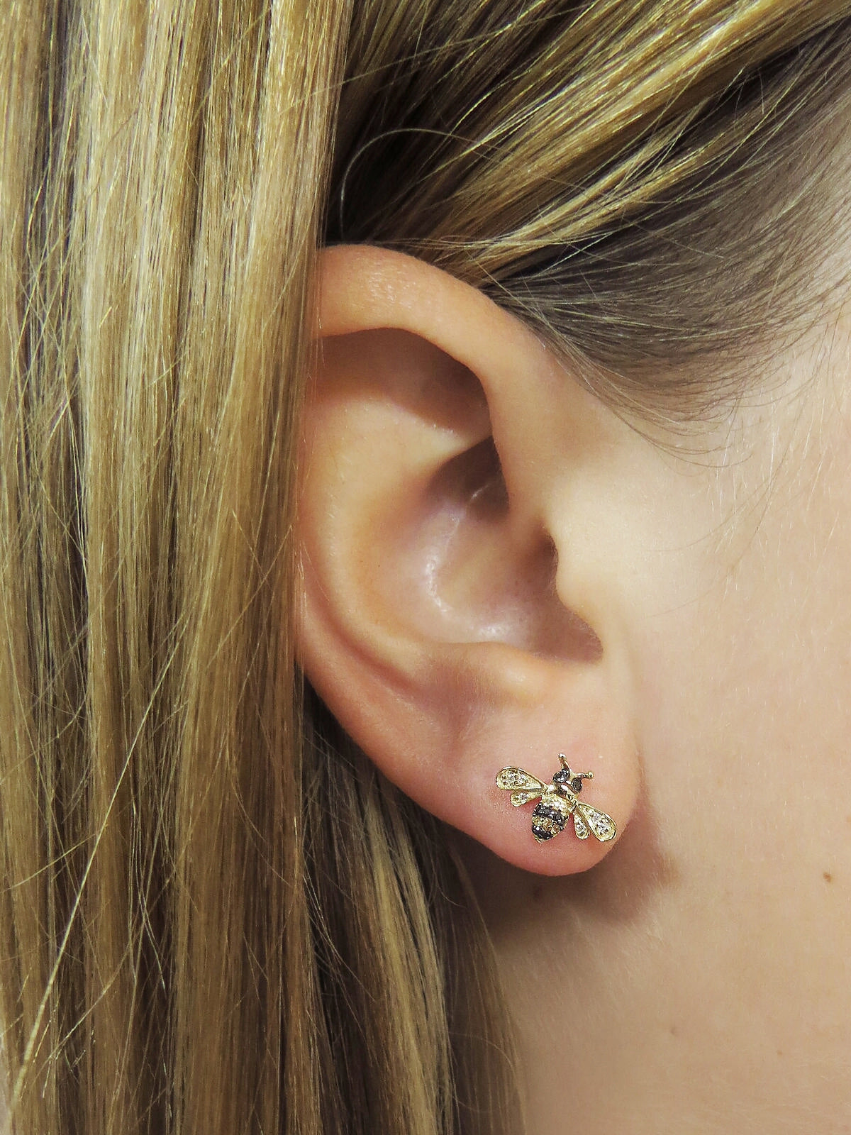 Gold Bee Earrings Stud Symbol Earrings Gold Iconic Earrings 