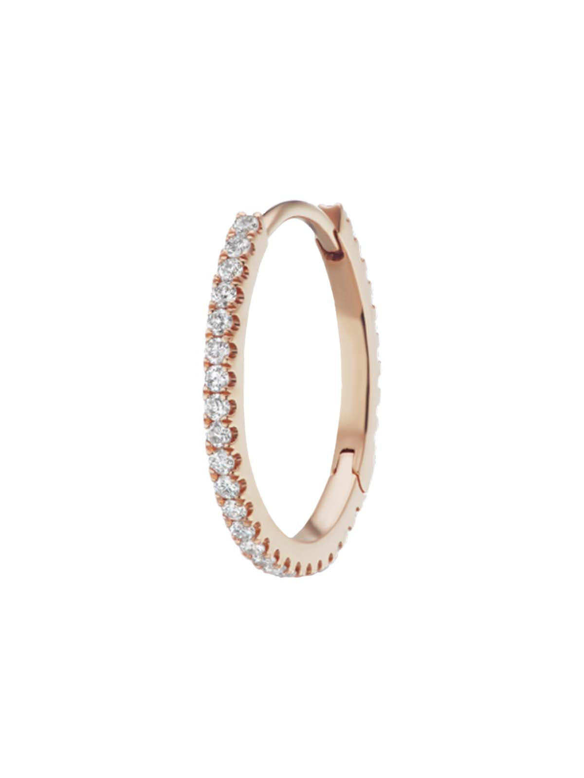 Rose gold hoop diamond on sale earrings