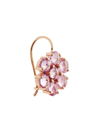 Pink Sapphire Daisy Bloom Rose Gold Earrings