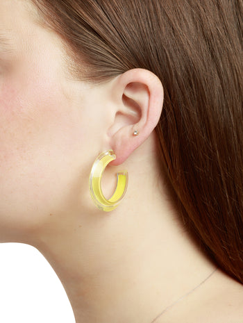 Lemon Small Jelly Hoop Earrings