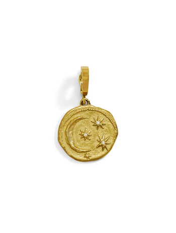 Cosmic Small Diamond Yellow Gold Charm