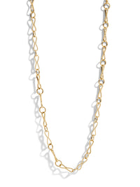 Large Motif Link Handmade Chain Yellow Gold Necklace