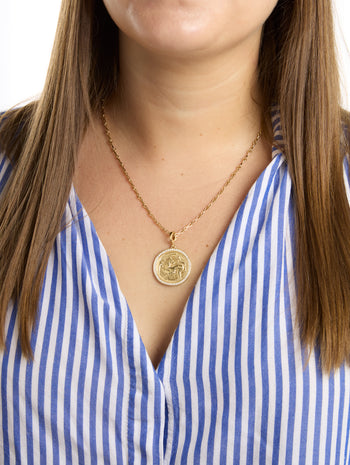 Small Circle Link Handmade Chain Yellow Gold Necklace