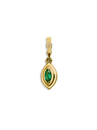 Emerald Marquise Yellow Gold Charm