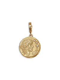 Dionysus Small Yellow Gold Coin Charm