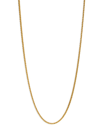 Thin Wheat Chain Yellow Gold Necklace