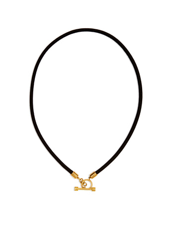 Small Divine Silk Toggle Yellow Gold Necklace