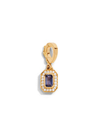 Silhouette Small Sapphire & Diamond Yellow Gold Charm