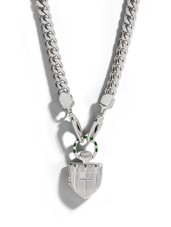 The Sterling Silver Curiouser Vault on Curb Chain