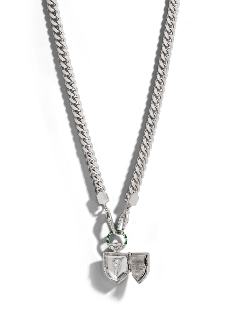 The Sterling Silver Curiouser Vault on Curb Chain