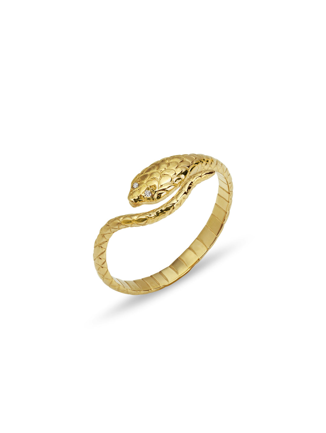 Diamond Eye Cobra Yellow Gold Ring