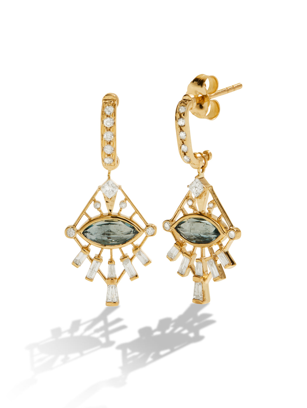 Aquamarine Marquise & Diamond Dream Maker Earrings