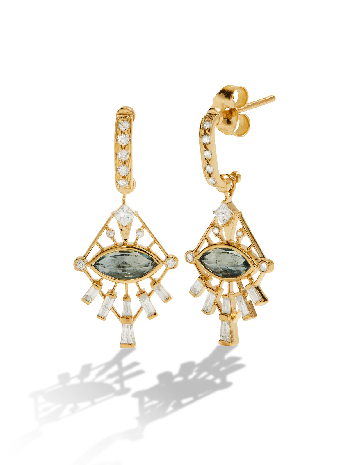 Aquamarine Marquise & Diamond Dream Maker Earrings