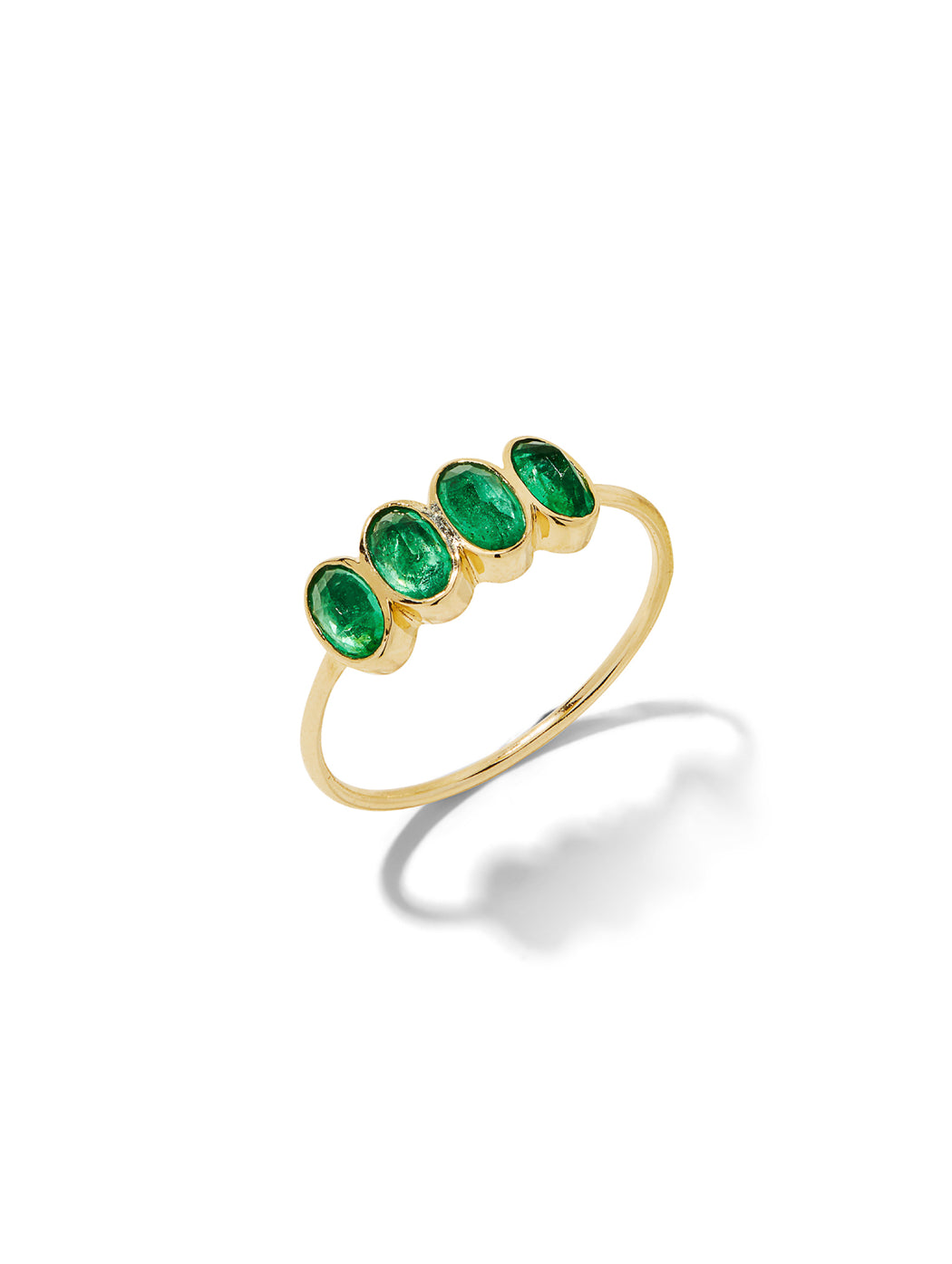 Multi Emerald Yellow Gold Ring