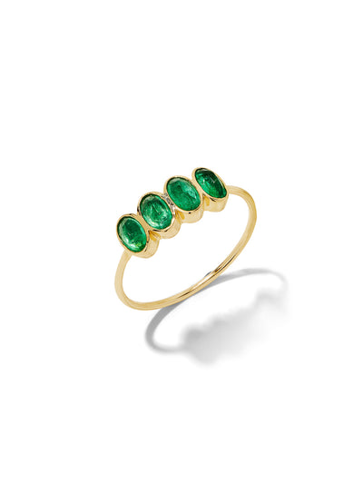 Multi Emerald Yellow Gold Ring