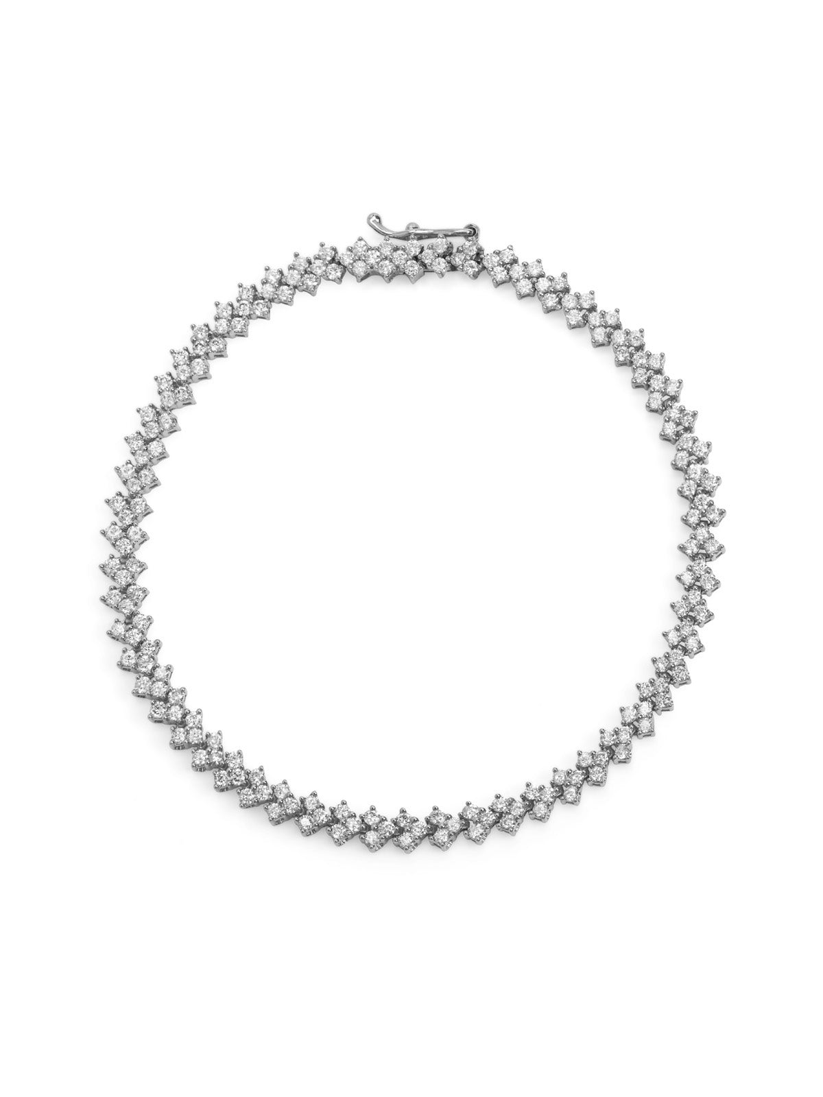 Chevron Diamond White Gold Tennis Bracelet