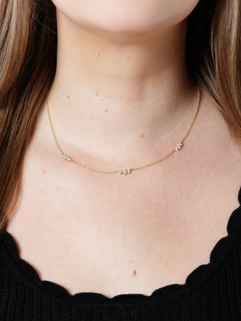 Diamond Stardust Yellow Gold Necklace