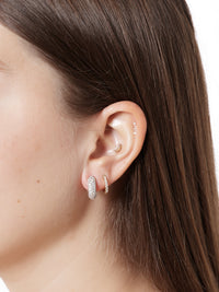 XL Boom White Gold Huggie Hoop Earrings