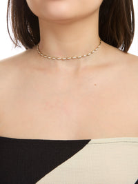 Angel DIamond Yellow Gold Choker Necklace