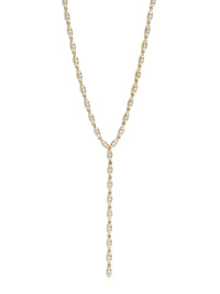 Angel Diamond Yellow Gold Lariat Necklace