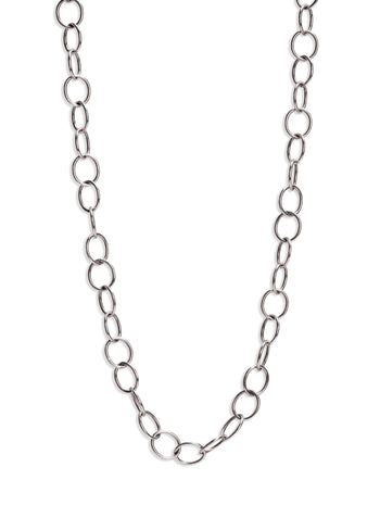 15 1/2 Inch Lacy Chain Platinum Necklace