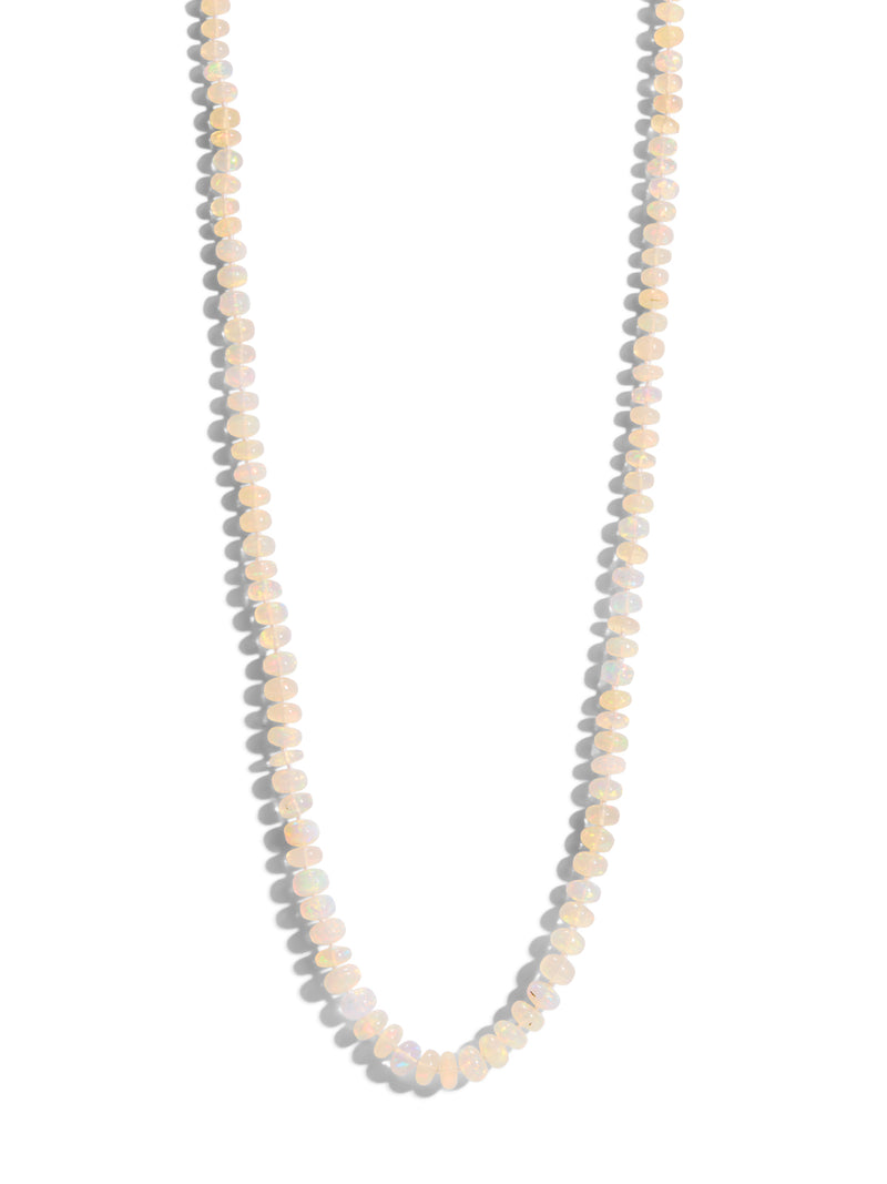 Ethiopian Opal Beaded Strand Yellow Gold Necklace