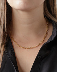 Oval Link Yellow Gold Chain Necklace