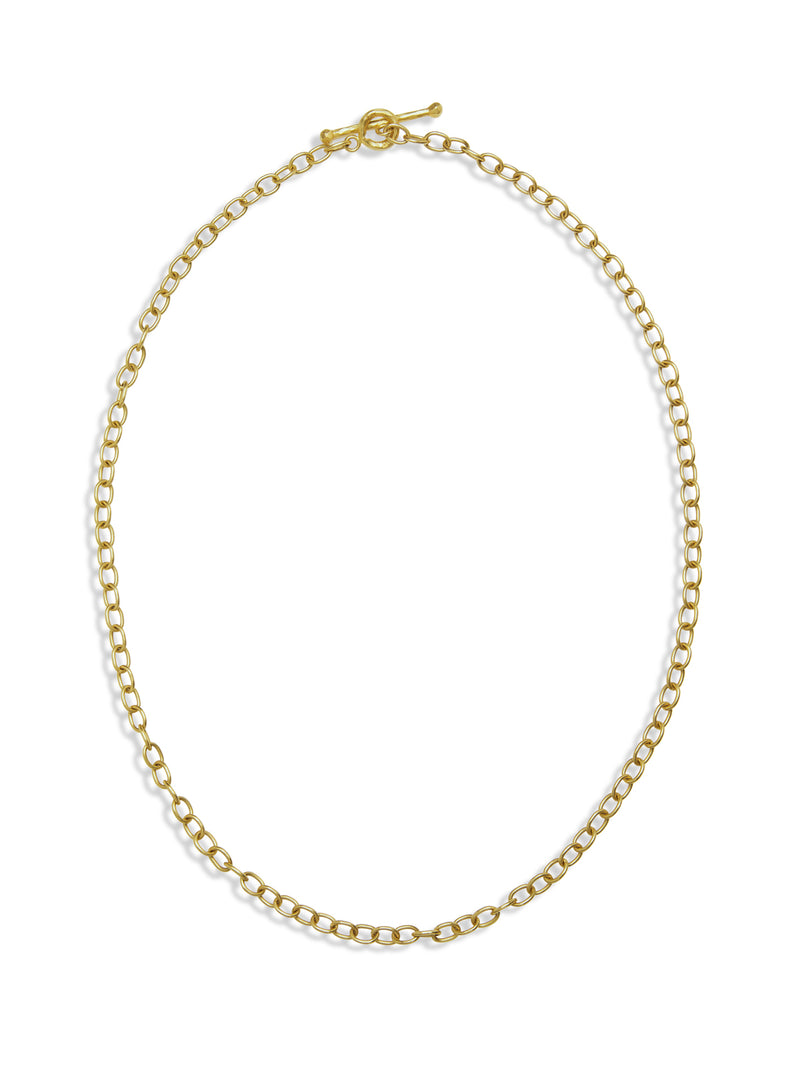 Oval Link Yellow Gold Chain Necklace