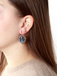 Labradorite Lace Edged Platinum Earrings