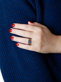 Blue Sapphire Platinum Garland Ring