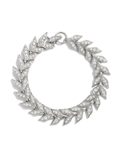 Diamond Pavé Flexible Wheat Platinum Bracelet