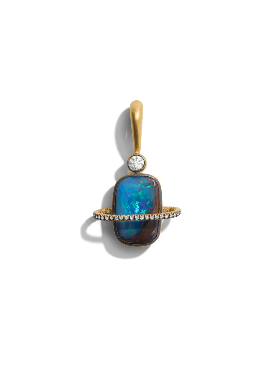 Boulder Opal Yellow Gold Galaxy Charm