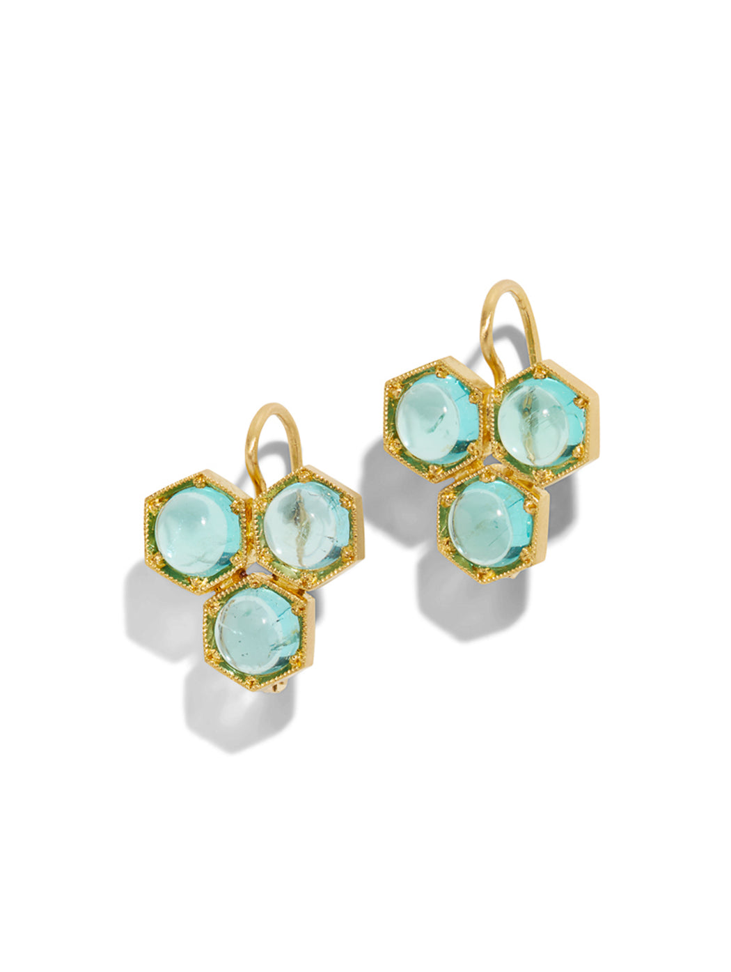 Apatite Triple Hexagonal Earrings