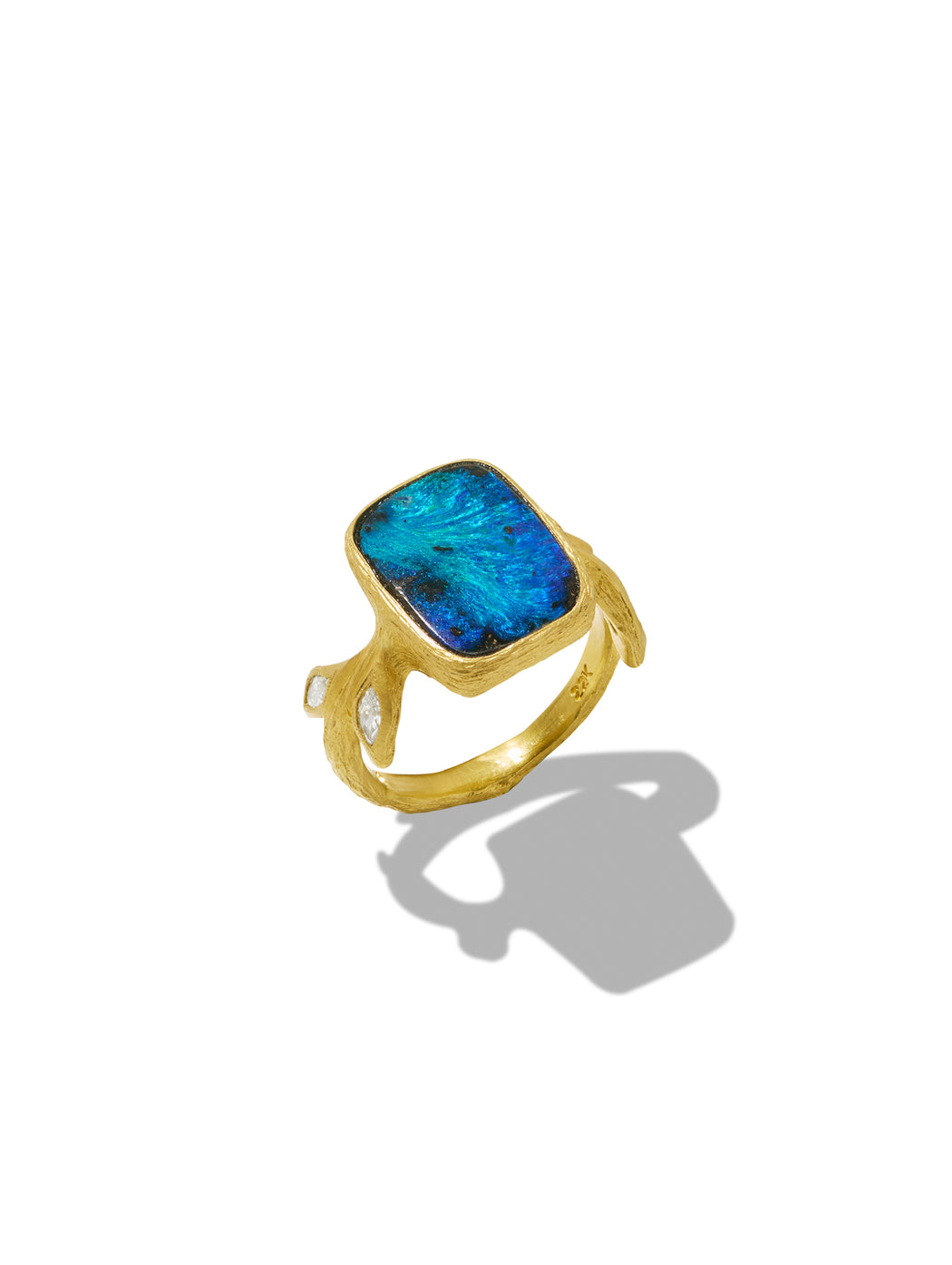 Black Opal Diana Yellow Gold Ring