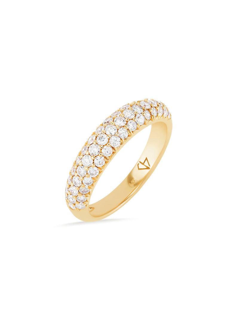 Diamond Dome Yellow Gold Ring