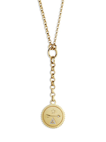 Baby Dream Medallion On Mixed Fine and Small Yellow Gold Belcher Necklace