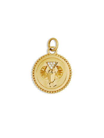 Baby Protection Yellow Gold Medallion Charm