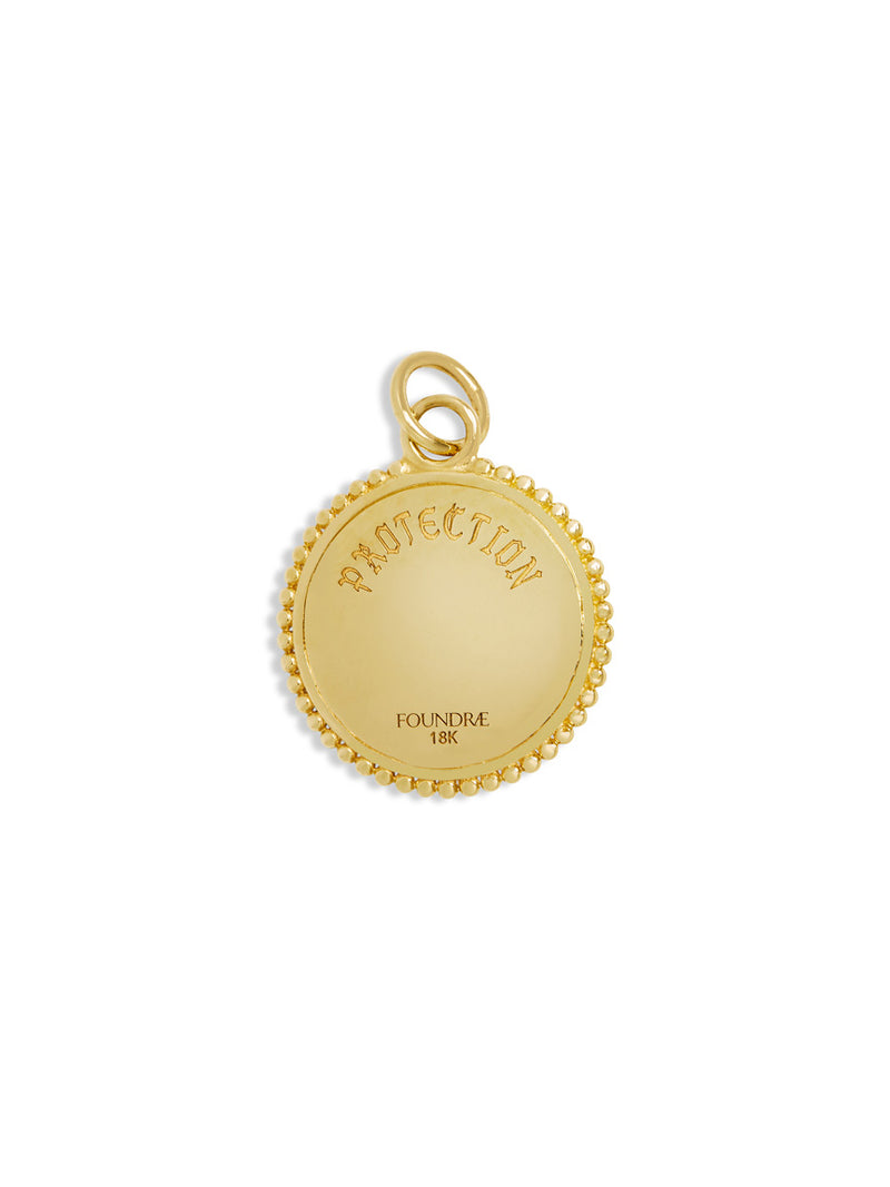 Baby Protection Yellow Gold Medallion Charm