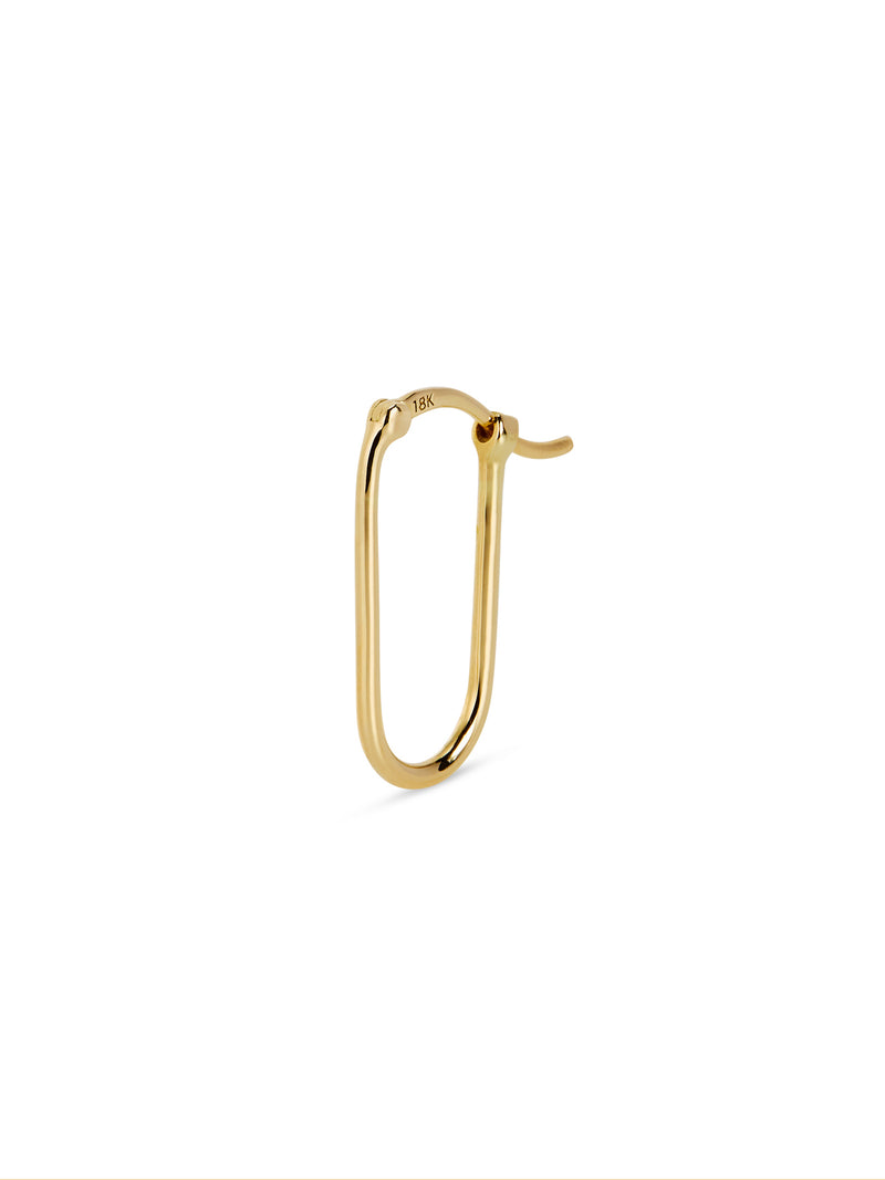 Small Fob Yellow Gold Single Earring