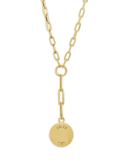 Baby Dream Medallion On Yellow Gold Clip Necklace