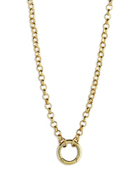 Medium Open Belcher Yellow Gold Chain Necklace