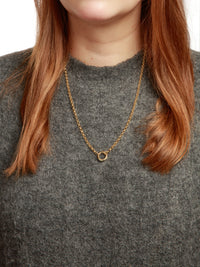 Medium Open Belcher Yellow Gold Chain Necklace